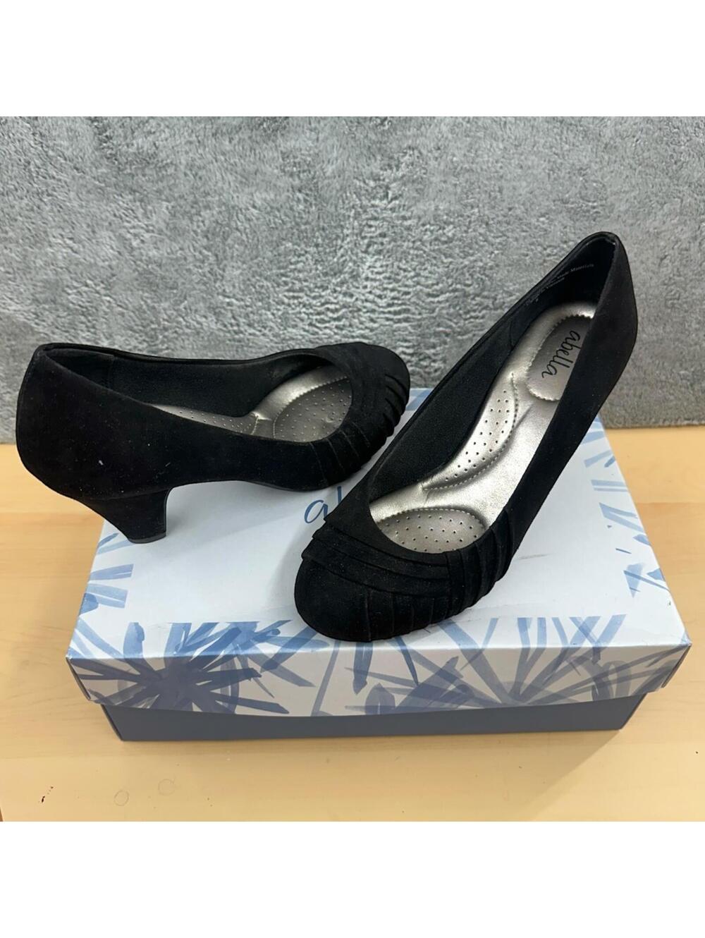 Abella Aura Ruched Suede Style Pumps